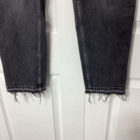 Everlane The Cheeky Jean Crop Raw Hem Black 30 High Rise Straight - Picture 7 of 12